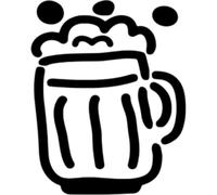 Azeeda 'Glass of Beer' Reusable Stencil - Durable Decorative Template for Painting and Spraying on Walls, Tiles, Wood, Fabric & Craft Projects - S (A6) (WS00065070)