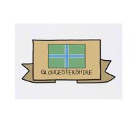 Azeeda 'GLOUCESTERSHIRE BANNER' Temporary Tattoo - Water Resistant, Skin-Safe, Non-Toxic Transfer (TO00104491)
