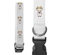 Azeeda 'Goat Making Flower Crowns' Dog Collar - White, L (PR00088312)