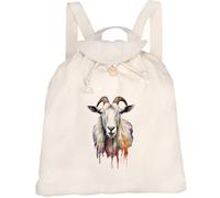 Azeeda 'Goat Portrait' Canvas Rucksack/Backpack (RK00046864)