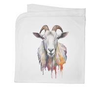 Azeeda 'Goat Portrait' Cotton Baby Blanket/Shawl (BY00049244)