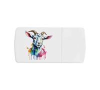Azeeda 'Goat Portrait' Pill Box with Tablet Splitter (PI00043995)