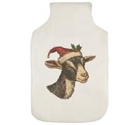 Azeeda 'Goat Wearing Santa Hat' Hot Water Bottle Cover (HW00042600)