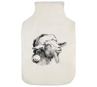 Azeeda 'Goat Wearing Santa Hat' Hot Water Bottle Cover (HW00045999)
