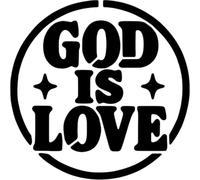 Azeeda 'God is Love' Reusable Stencil - Durable Decorative Template for Painting and Spraying on Walls, Tiles, Wood, Fabric & Craft Projects - L (A4) (WS00063501)