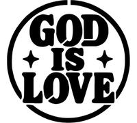 Azeeda 'God is Love' Reusable Stencil - Durable Decorative Template for Painting and Spraying on Walls, Tiles, Wood, Fabric & Craft Projects - XXL (A2) (WS00081870)