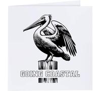 Azeeda 'Going Coastal Pelican' Blank Greeting Card (GC00083141)