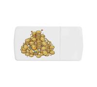 Azeeda 'Gold Coins with Jewels and Pearls' Pill Box with Tablet Splitter (PI00041465)