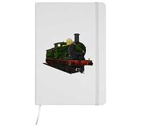 Azeeda 'Golden Arrow Steam Train' Ruled Notebook - White, A5 (NB00032408) | Hardcover Lined Journal for School, Work, Writing, Notes and Gifts