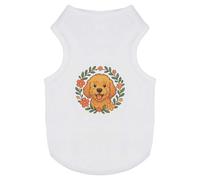 Azeeda 'Golden Cockapoo Floral Wreath' Pet Dog/Cat T-Shirt, M (PT00170558)