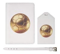 Azeeda 'Golden Football' Passport Travel Set - White (PA00045515)