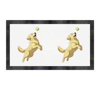 Azeeda 'Golden Retriever Catching Tennis Ball' Pet Feeding Mat (PM00036584)