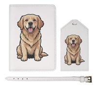 Azeeda 'Golden Retriever Dog' Passport Travel Set - White (PA00045535)