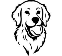 Azeeda 'Golden Retriever Dog with A Tennis Ball' Stencil/Template (WS00062810)