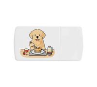 Azeeda 'Golden Retriever Eating Pancakes' Pill Box with Tablet Splitter (PI00041661)