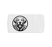 Azeeda 'Golden Retriever Holding Leash' Pill Box with Tablet Splitter (PI00040284)