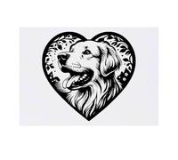 Azeeda 'Golden Retriever Love Heart' Temporary Tattoo - Water Resistant, Skin-Safe, Non-Toxic Transfer (TO00087799)