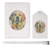 Azeeda ' Golden Retriever Portrait' Passport Cover & Luggage Tag Travel Set (PA00034218)