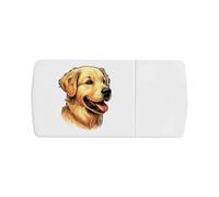 Azeeda 'Golden Retriever Portrait' Pill Box with Tablet Splitter (PI00040267)