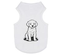 Azeeda 'Golden Retriever Puppy Sitting On The Grass' Pet Dog/Cat T-Shirt, L (PT00165019)