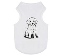 Azeeda 'Golden Retriever Puppy Sitting On The Grass' Pet Dog/Cat T-Shirt, M (PT00165018)