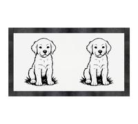 Azeeda 'Golden Retriever Puppy Sitting On The Grass' Pet Feeding Mat (PM00032546)