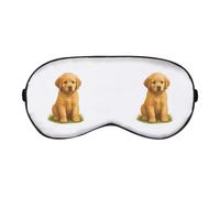 Azeeda 'Golden Retriever Puppy Sitting On The Grass' Sleep/Travel Eye Mask (EY00032630)