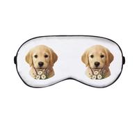 Azeeda 'Golden Retriever Puppy with Flowers' Sleep/Travel Eye Mask (EY00032485)