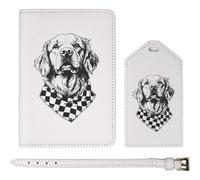 Azeeda 'Golden Retriever with Bandana' Passport Cover & Luggage Tag Travel Set (PA00033200)