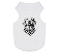 Azeeda 'Golden Retriever with Bandana' Pet Dog/Cat T-Shirt, M (PT00146106)