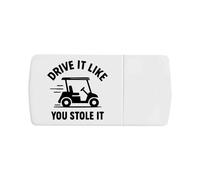 Azeeda 'Golf Cart Motto' Pill Box with Tablet Splitter (PI00037292)