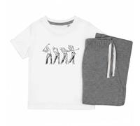 Azeeda 'Golf Sequence' Kids Cotton Pyjama Set - Comfortable Children's Nightwear, Sleepwear and Loungewear - Unisex for Boys and Girls - Grey, 11-13 Years (KP00092488)