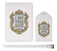 Azeeda 'Got Your Back' Passport Travel Set - White (PA00046531)