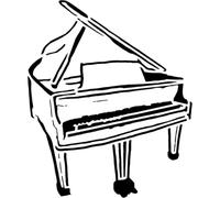 Azeeda 'Grand Piano' Reusable Stencil - Durable Decorative Template for Painting and Spraying on Walls, Tiles, Wood, Fabric & Craft Projects - XL (A3) (WS00076091)