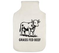 Azeeda 'Grass Fed Beef with Cow' Hot Water Bottle Cover (HW00045445)