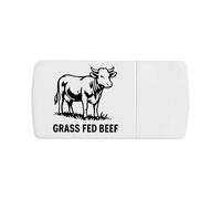 Azeeda 'Grass Fed Beef with Cow' Pill Box with Tablet Splitter (PI00038922)