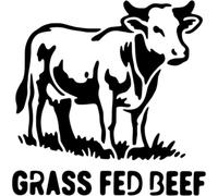 Azeeda 'Grass Fed Beef with Cow' Reusable Stencil - Durable Decorative Template for Painting and Spraying on Walls, Tiles, Wood, Fabric & Craft Projects - L (A4) (WS00071588)