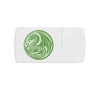 Azeeda 'Green Dragon Motif' Pill Box with Tablet Splitter (PI00043776)