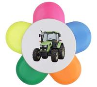 Azeeda 'Green Farming Tractor' Flower Shape Highlighter Pen (HL00044710)