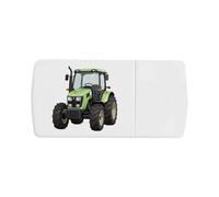 Azeeda 'Green Farming Tractor' Pill Box with Tablet Splitter (PI00040977)