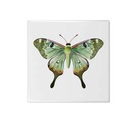 Azeeda 'Green Moth' 108mm Square Ceramic Tile (TD00039643)