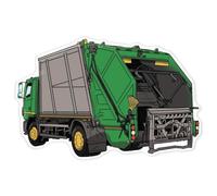 Azeeda 'Green Refuse Lorry' White Premium Vinyl Decal Sticker - Waterproof, Durable & Easy to Apply - for Car Bumpers, Windows, Bins & More - XXL (720mm) (DW00170659)