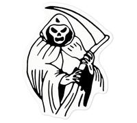 Azeeda 'Grim Reaper' Clear Premium Vinyl Decal Stickers - Waterproof, Durable & Easy to Apply - for Car Bumpers, Windows, Bins & More - Medium (100mm) (DC00046386)