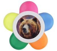 Azeeda 'Grizzly Bear Portrait' Flower Shape Highlighter Pen (HL00047452)