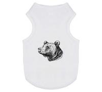 Azeeda 'Grizzly Bear Portrait' Pet Dog/Cat T-Shirt, L (PT00163927)
