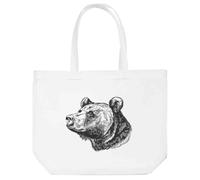 Azeeda 'Grizzly Bear Portrait' Tote Shopping Bag For Life (BG00085639)