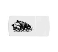 Azeeda 'Grizzly Bear Sleeping with Flowers' Pill Box with Tablet Splitter (PI00037995)