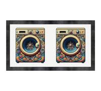 Azeeda 'Groovy Psychedelic Washing Machine' Pet Feeding Mat (PM00031854)