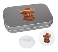 Azeeda 'Grumpy Christmas Highland Cow' Golf Markers Gift Set (GO00087387)