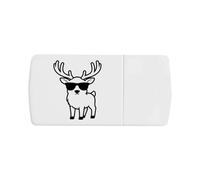 Azeeda 'Grumpy Deer Wearing Sunglasses' Pill Box with Tablet Splitter (PI00041292)